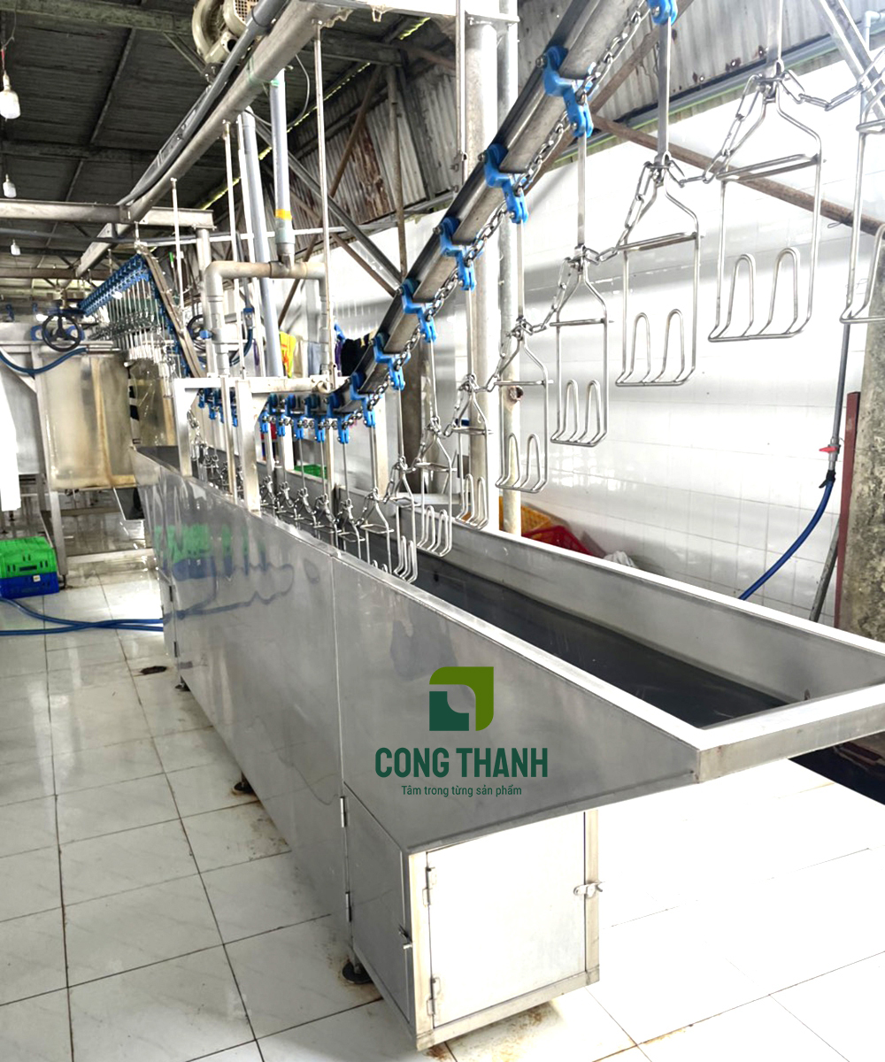 Bồn nhúng lông và đánh lông gà vịt trục ngang 